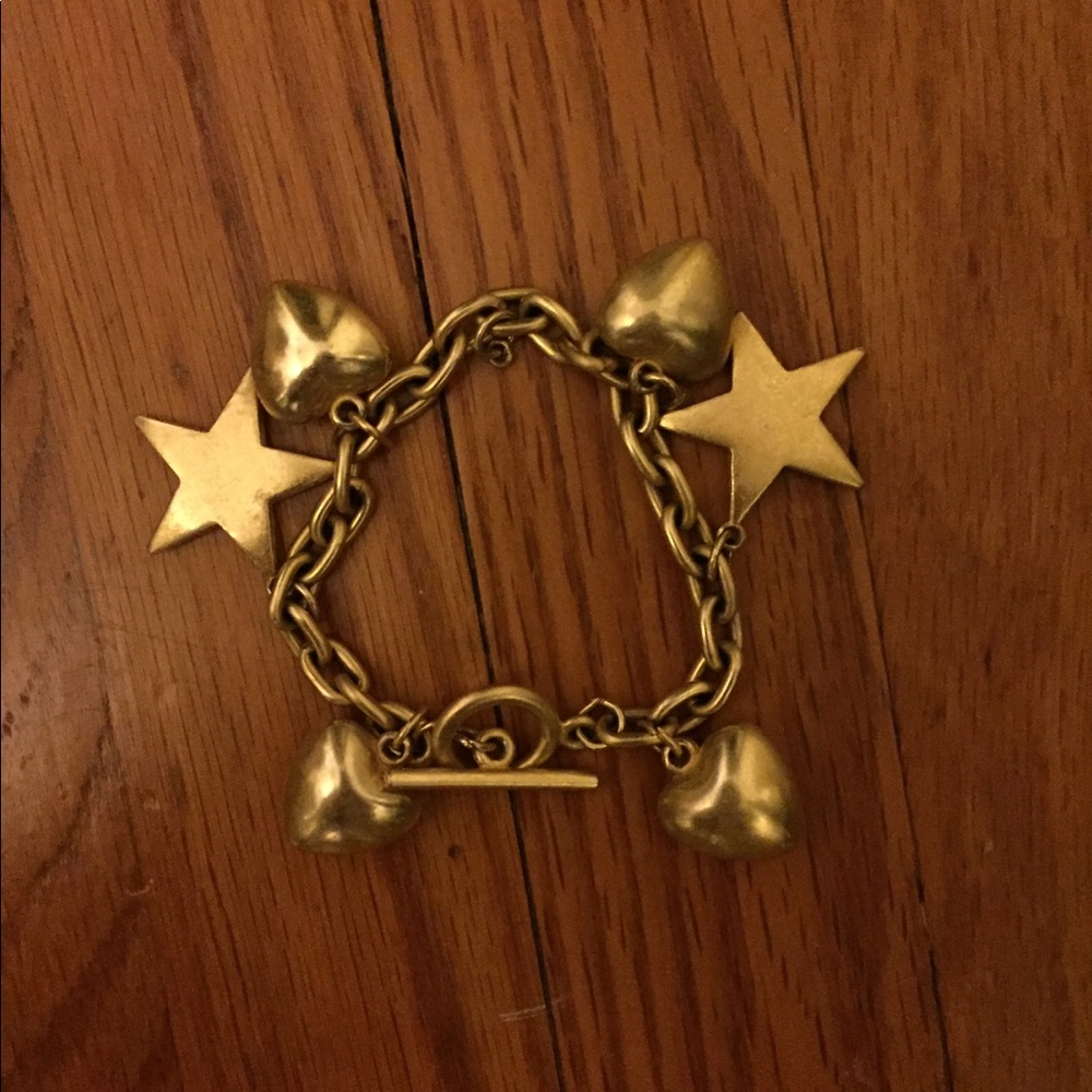 Gold heart and star braclet